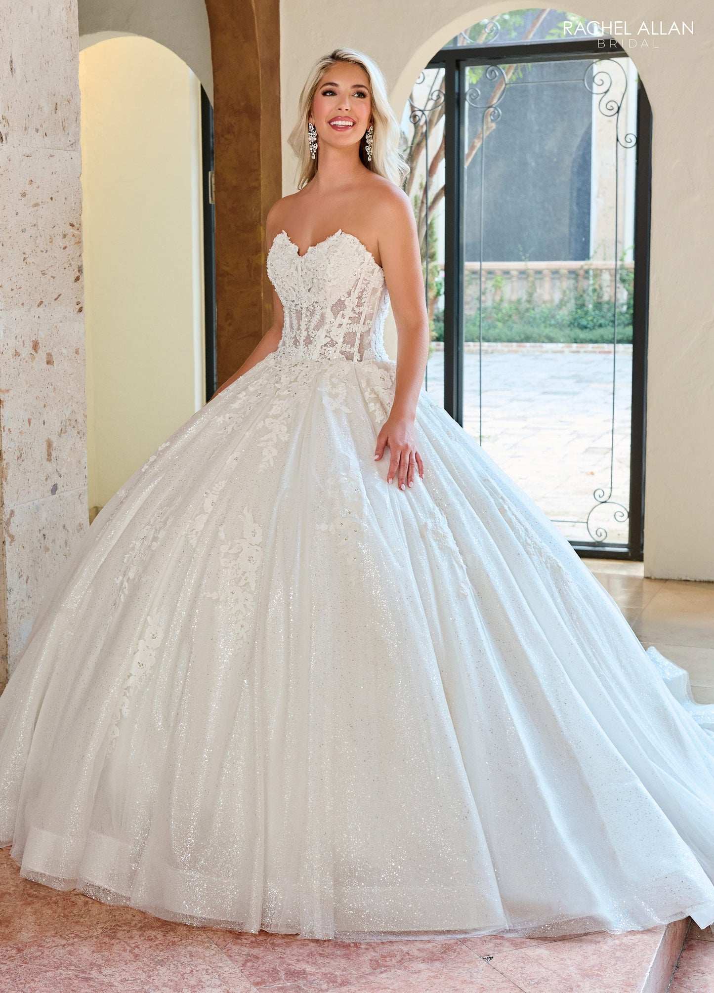 Rachel Allan RB6136 Sweetheart Cut Tulle Wedding Dress with Lace-Up Back