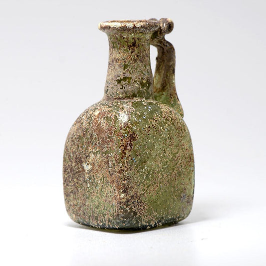 A Roman Green Glass Juglet, 2nd- 3rd Century CE