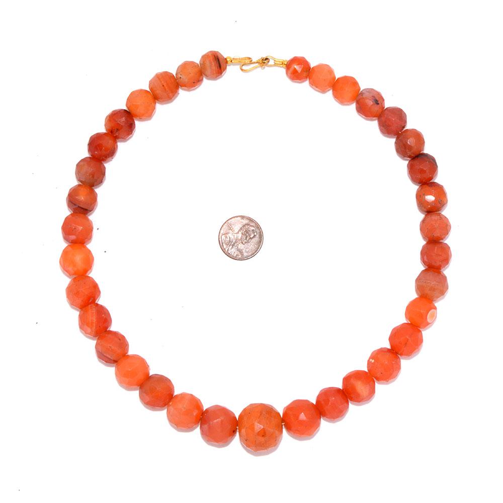 A Roman Carnelian Faceted Bead Necklace, Roman Imperial Period, ca. 1st - 2nd century CE