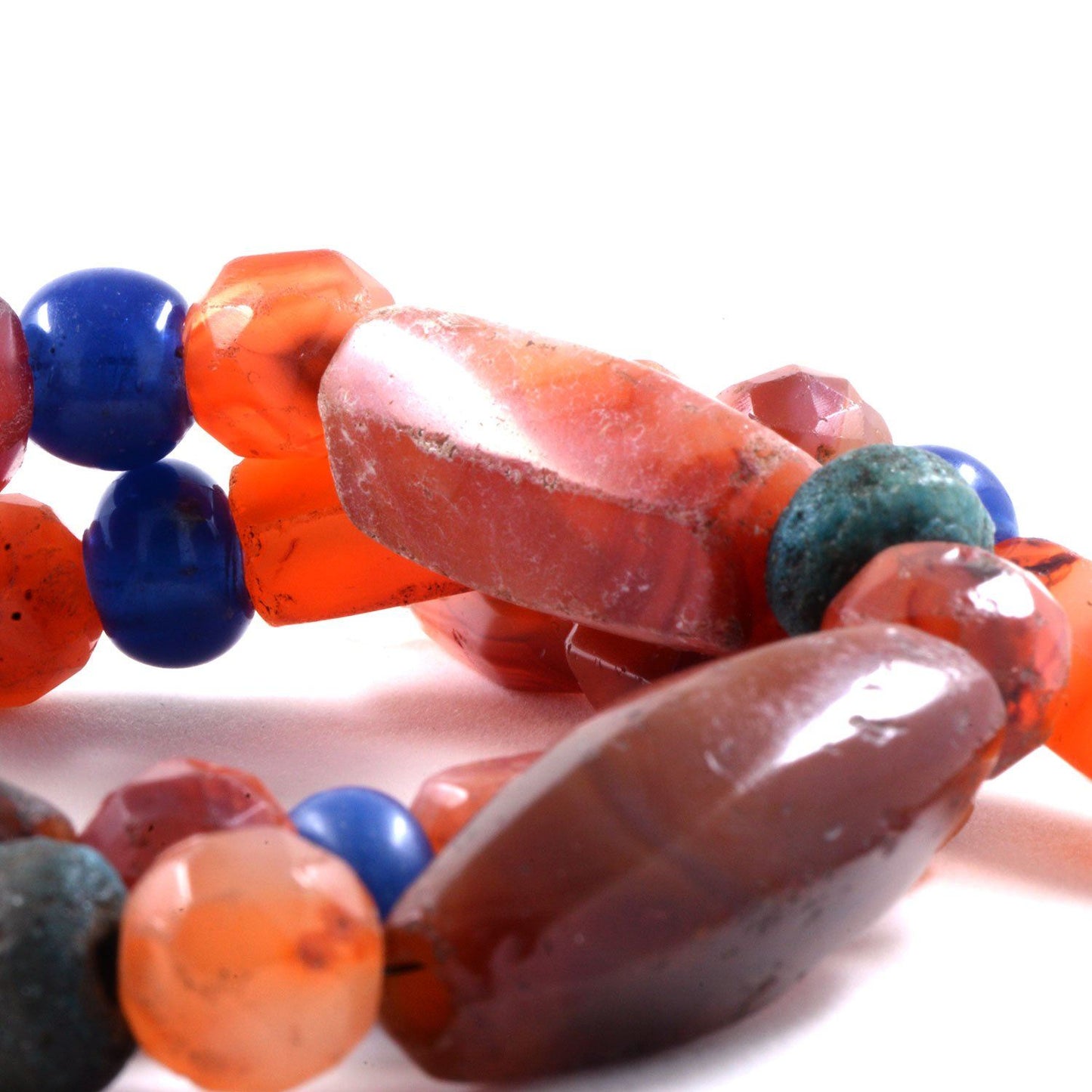 A Roman Carnelian & Glass Bead Necklace, Roman Imperial Period, ca. 3rd - 4th century CE