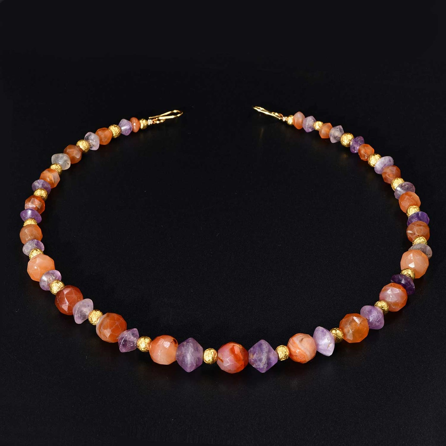 A Roman Amethyst and Carnelian Bead Necklace, ca. 1st - 2nd century CE