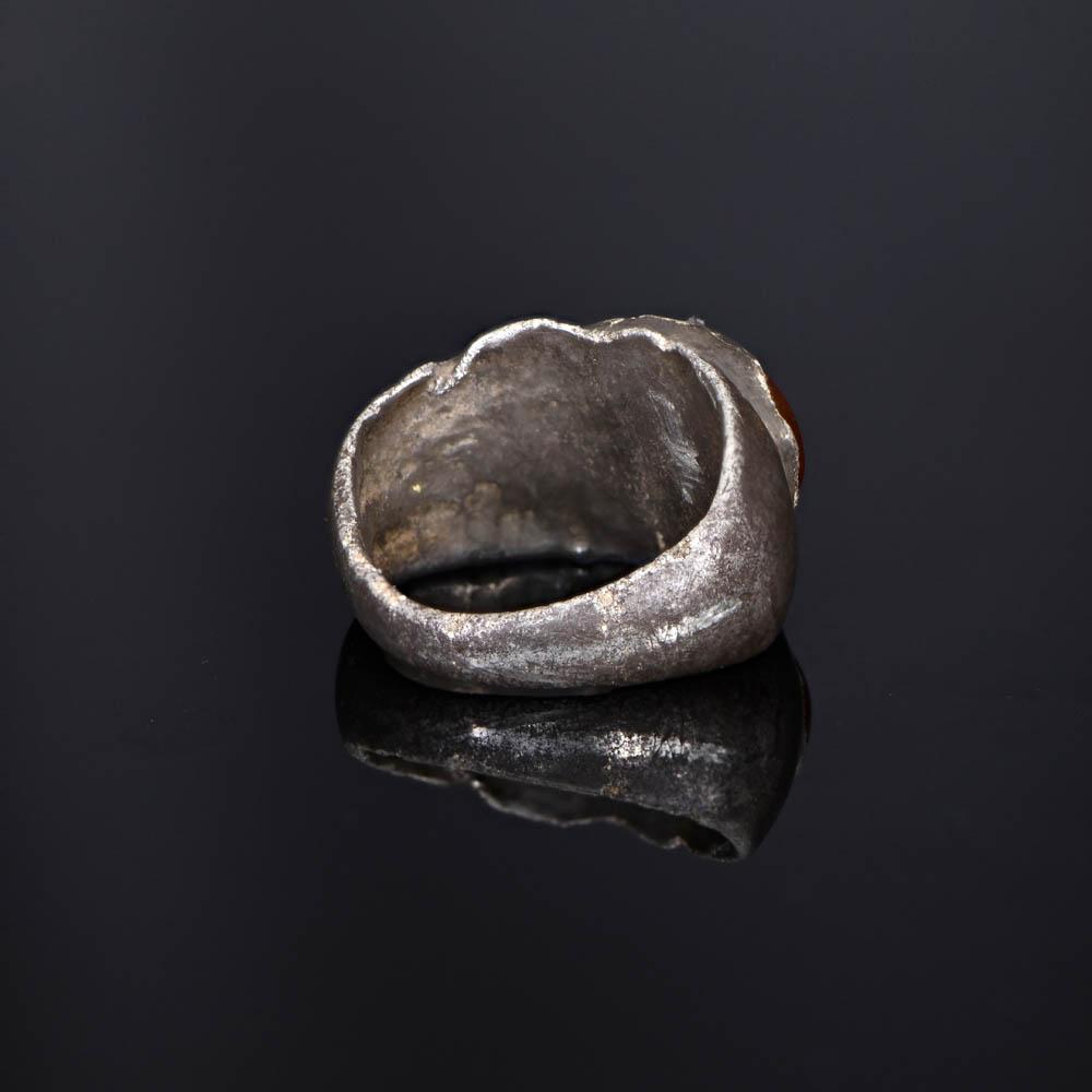 A Roman Silver Ring with Bird Intaglio, Roman Imperial Period, ca. 1st century CE