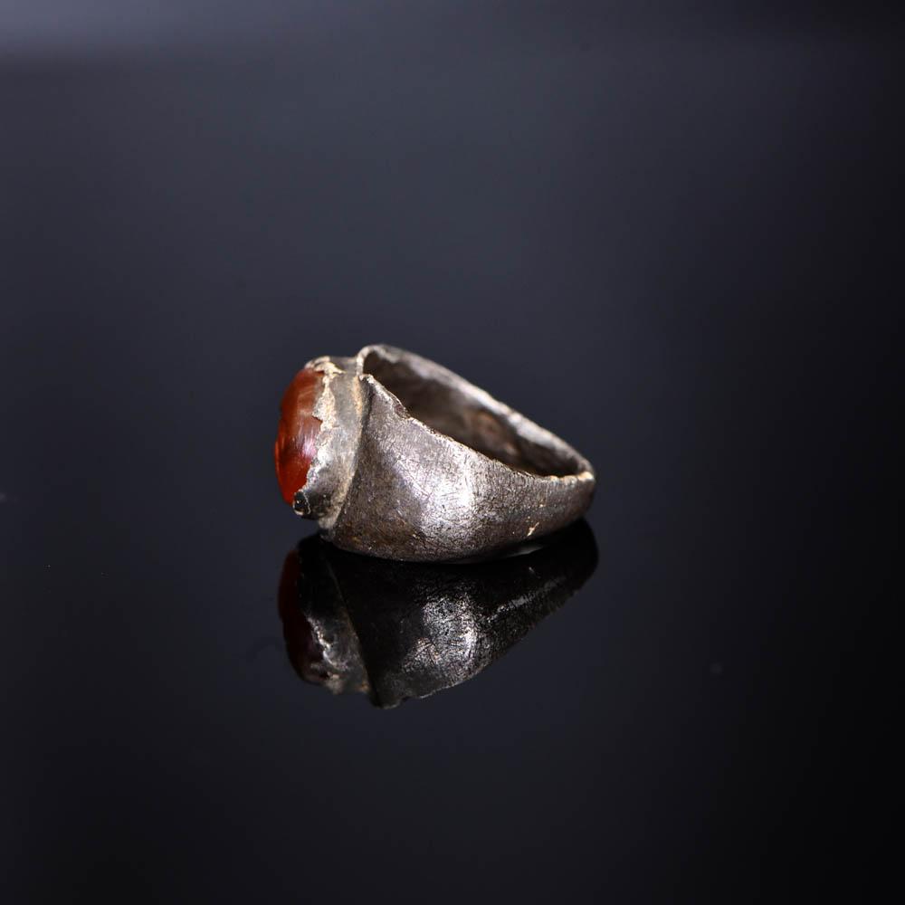 A Roman Silver Ring with Bird Intaglio, Roman Imperial Period, ca. 1st century CE