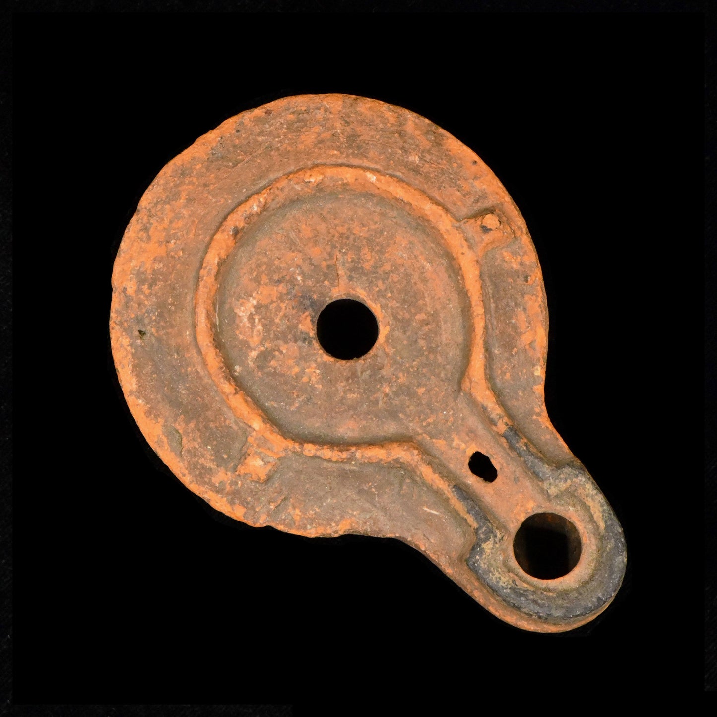 A Roman Clay Factory Oil Lamp with Inscription, Roman Imperial Period, ca. 150 CE