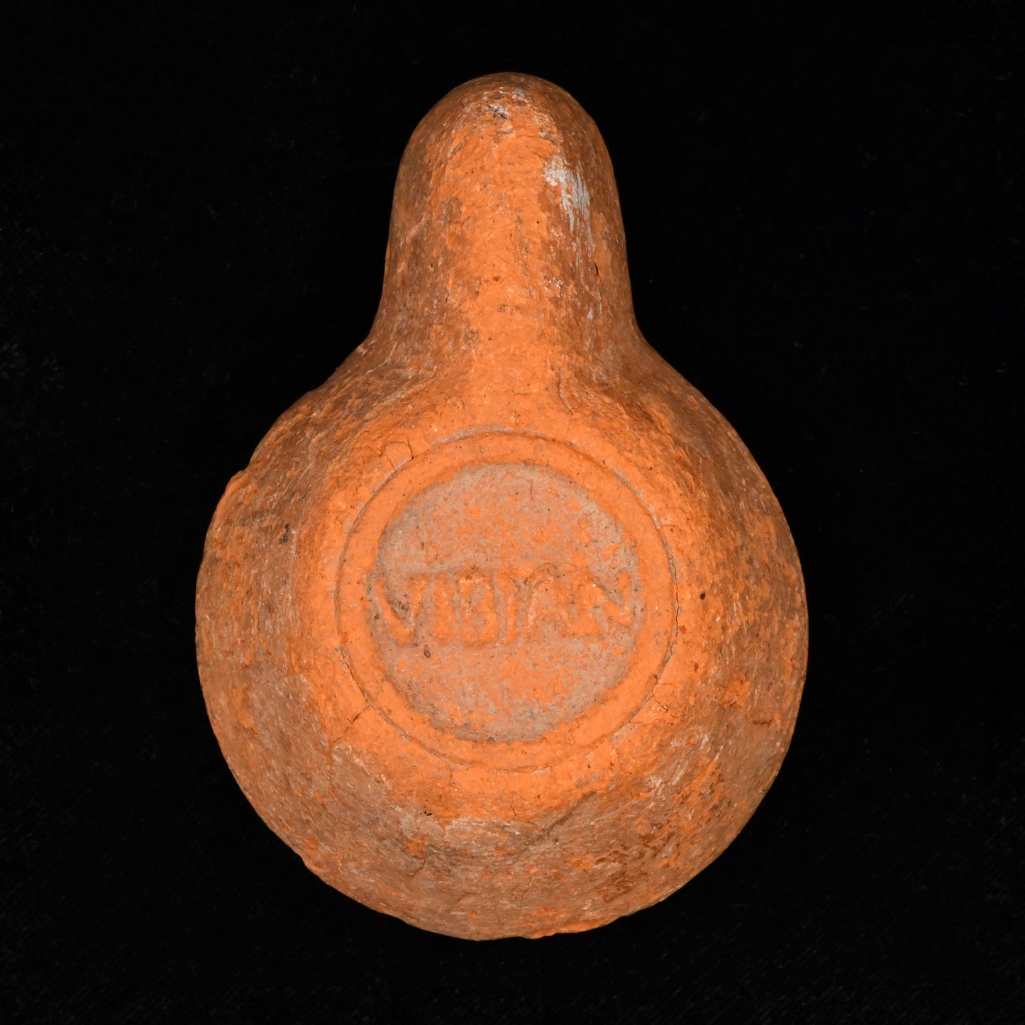 A Roman Clay Factory Oil Lamp with Inscription, Roman Imperial Period, ca. 150 CE