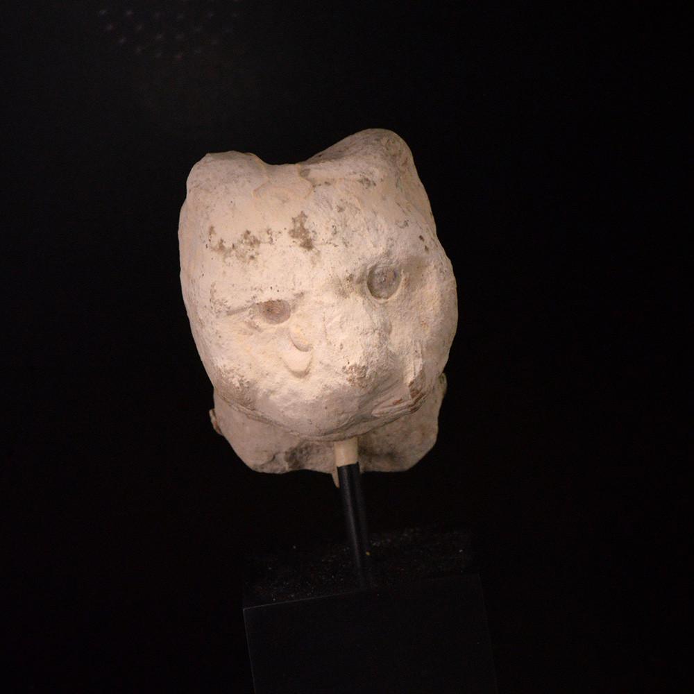 An Egyptian Limestone Head of a Cat, Late - Ptolemaic Period, ca. 664 - 332 BCE