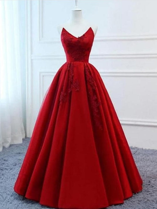 Red Puffy Prom Dress Lace Sweet 16th Ball Gown for Prom,21121017