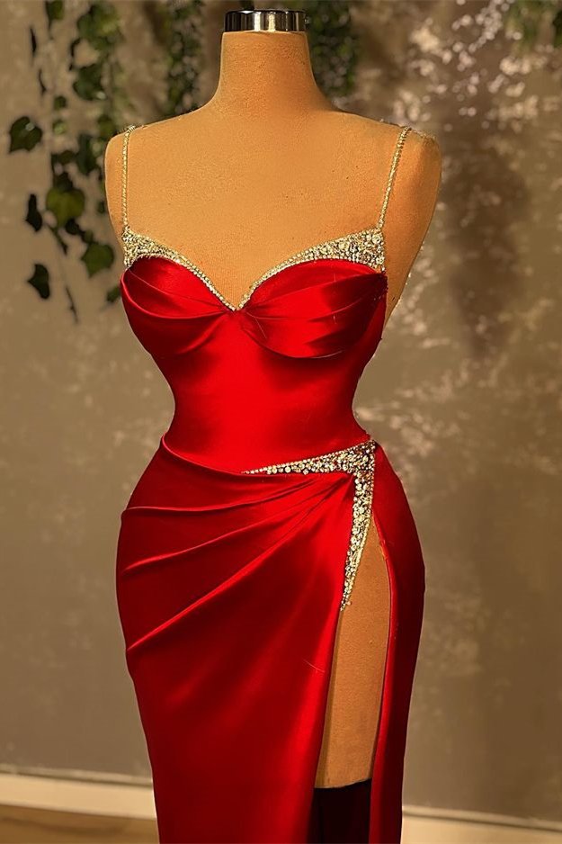 Red Side Slit Prom Dress for Curvy Black Girl Slays