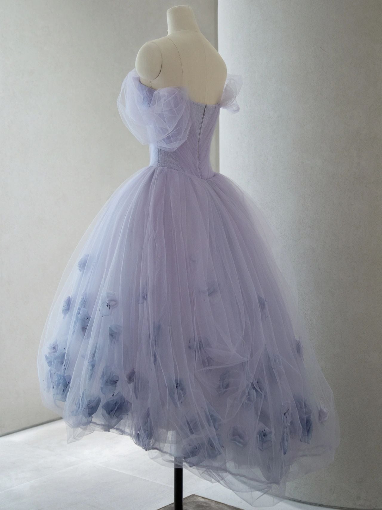 Romantic Lavender Tulle Short Wedding Dress