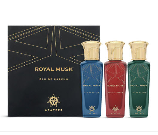 Royal Musk Set 3 x 50ml Perfume unisex  Asateer Perfumes