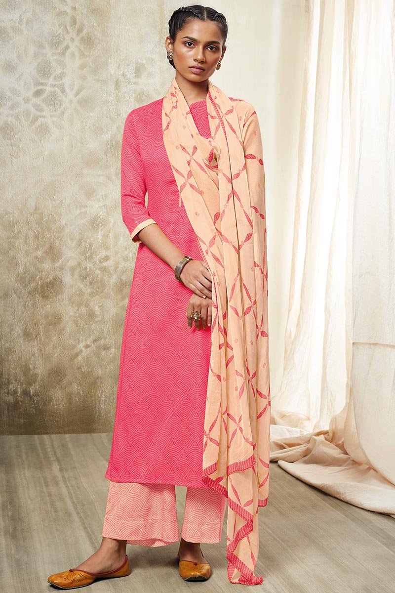 Premium Cotton Satin Printed Suit with Printed Chiffon Dupatta