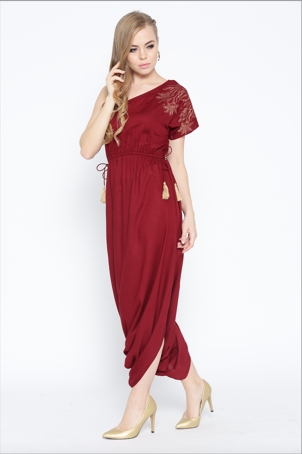 One shoulder dhoti jumpsuit