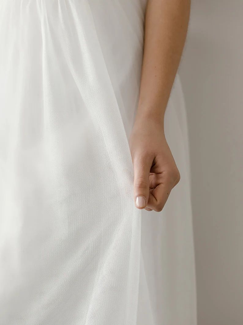 Simple Two Piece Wedding Top and Tulle Skirt