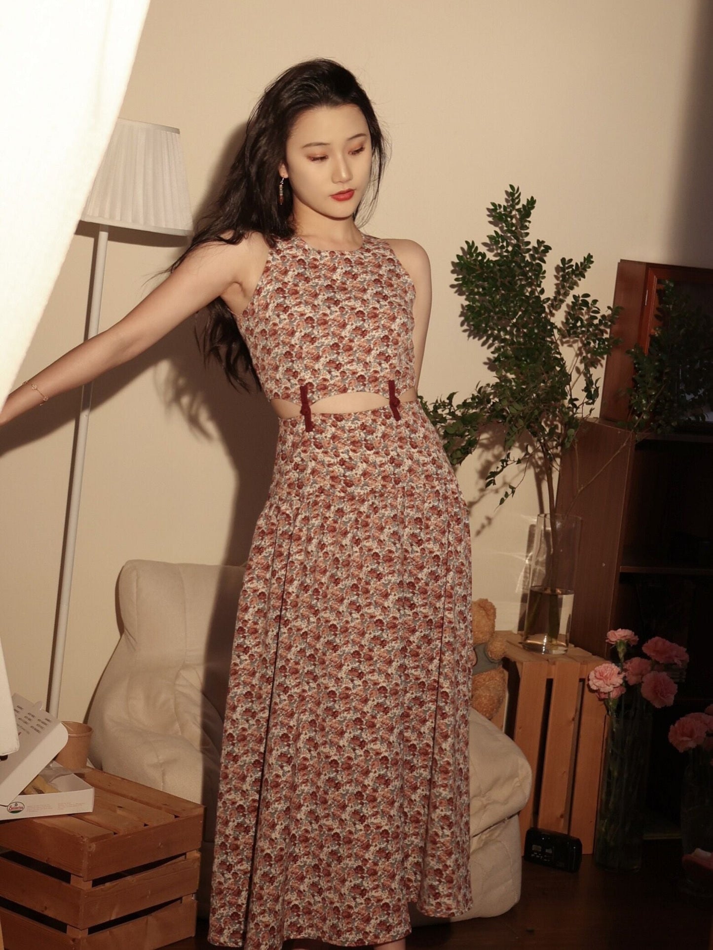 Sleevesless Summer Flora Dress