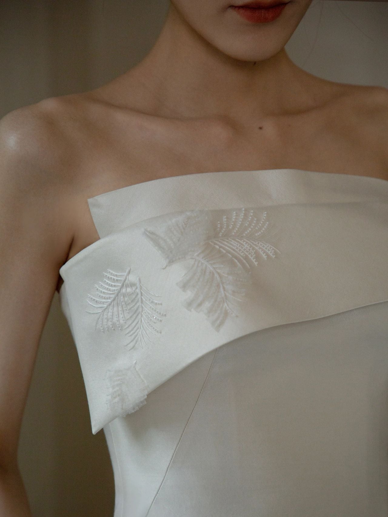 Strapless Simple Silk Country Wedding Dress