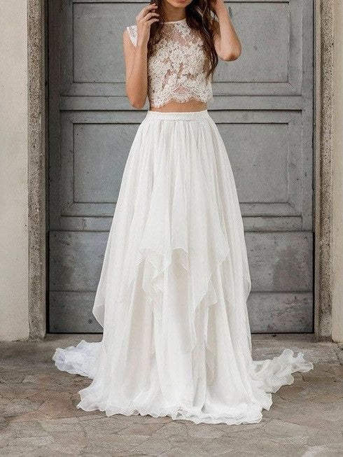 Summer Lace Top Bridal Separates Crop Top Wedding Dress