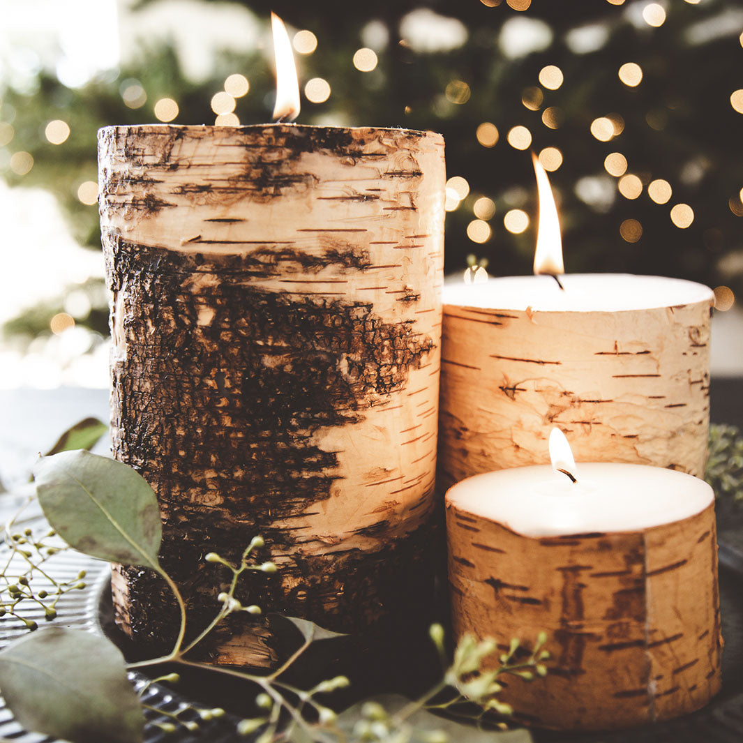 Birchwood Scented Pillar Candle in Various Sizes