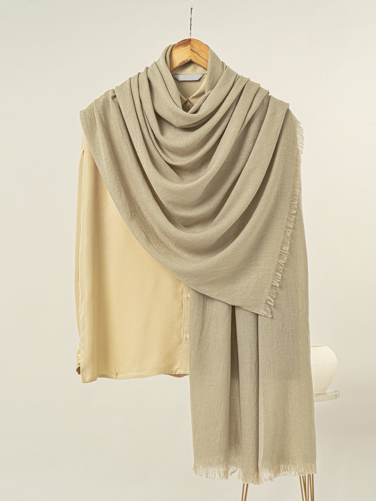 Solid Pashmina - Sand Stone