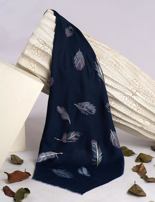 Windy Feathers Lawn Hijabs - Navy