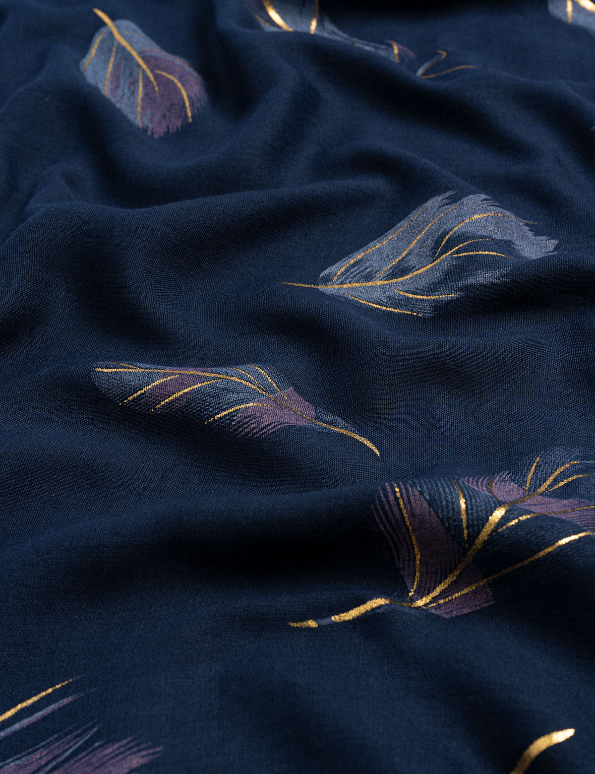 Windy Feathers Lawn Hijabs - Navy