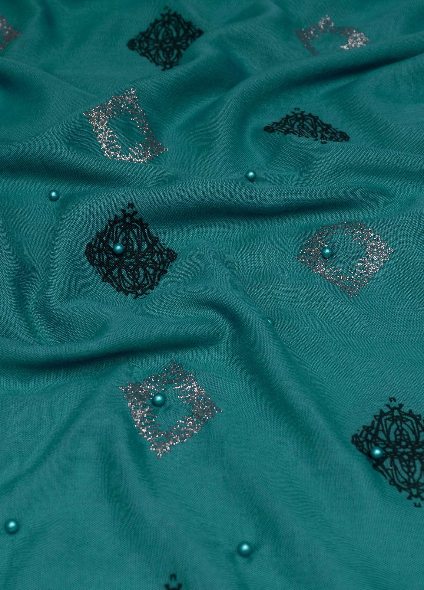 Damask Lawn Hijabs - Teal