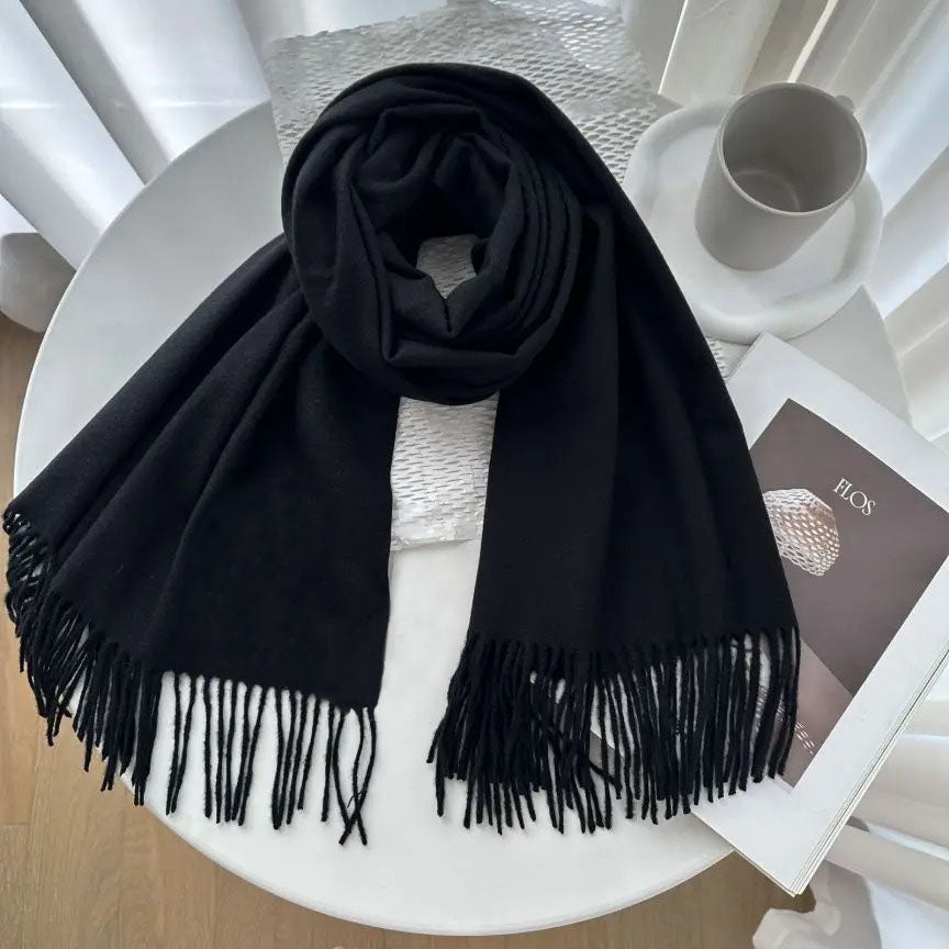 Pure Woolen Shawl Scarves - Black