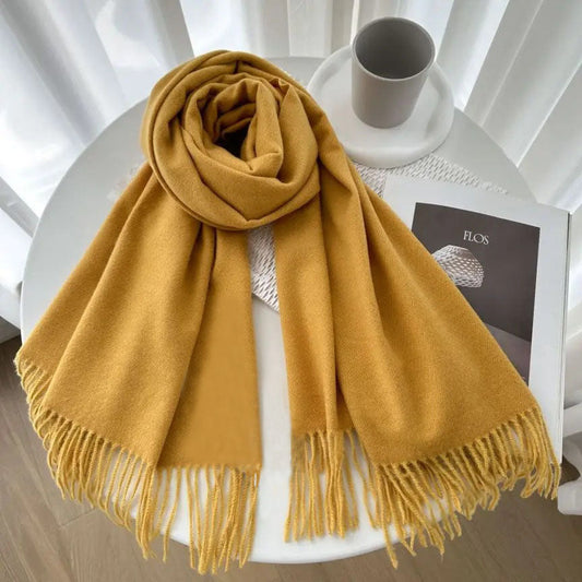 Pure Woolen Shawl Scarves - Mustard