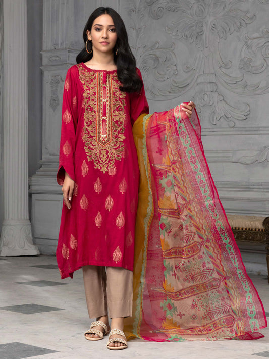 2 Piece Embroidered Jacquard Suit