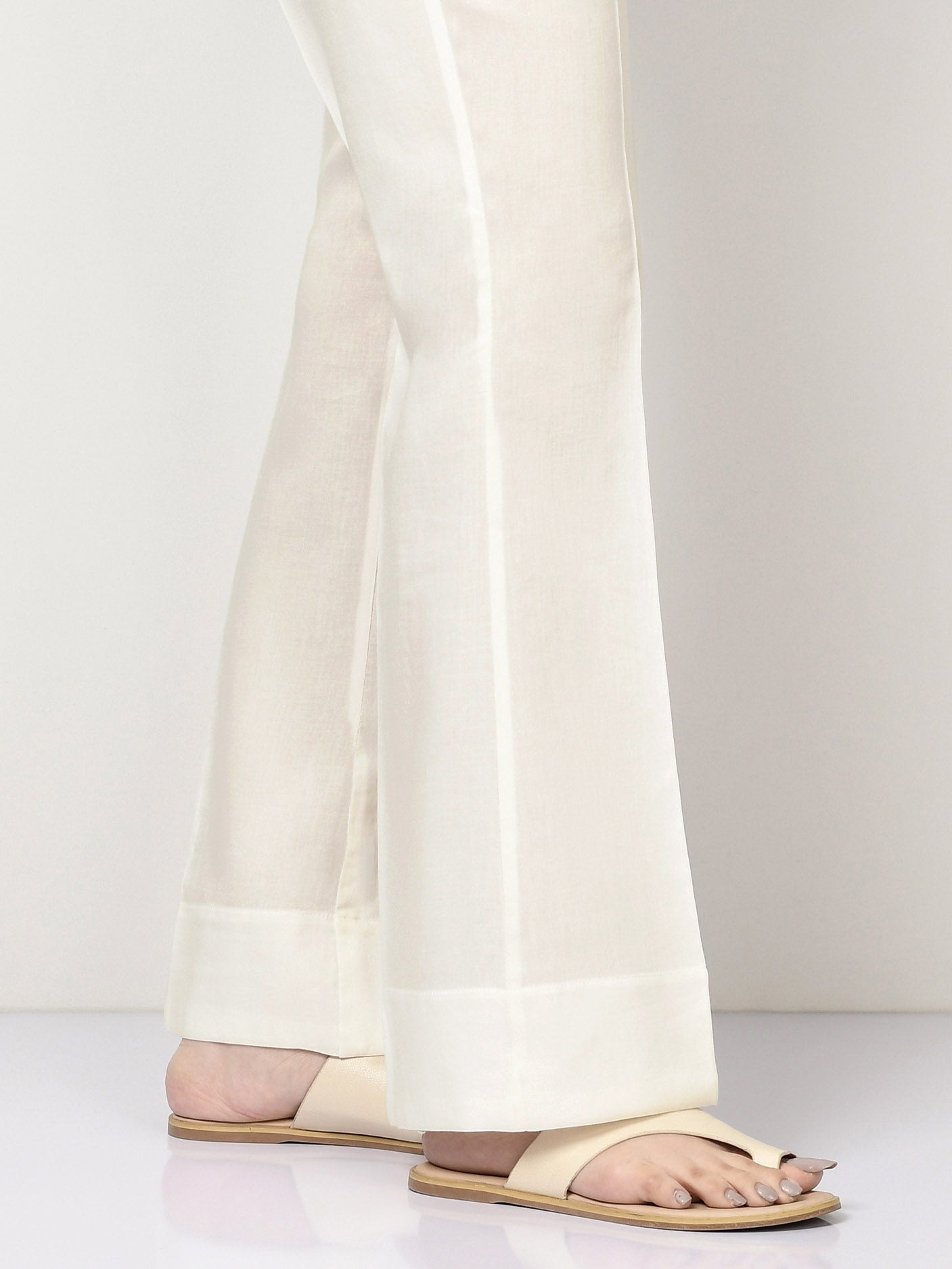 Unstitched Cambric Trouser - Off White