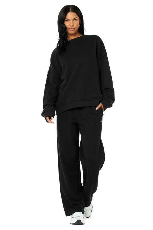 Renown Crew Neck Pullover & Renown Sweatpant Set - Black