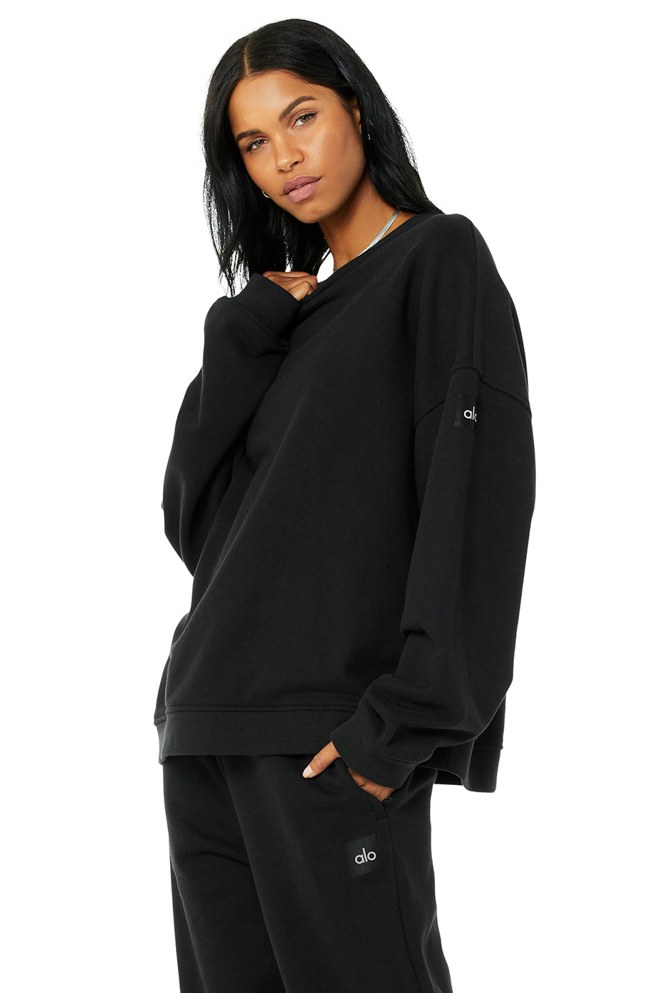 Renown Crew Neck Pullover & Renown Sweatpant Set - Black