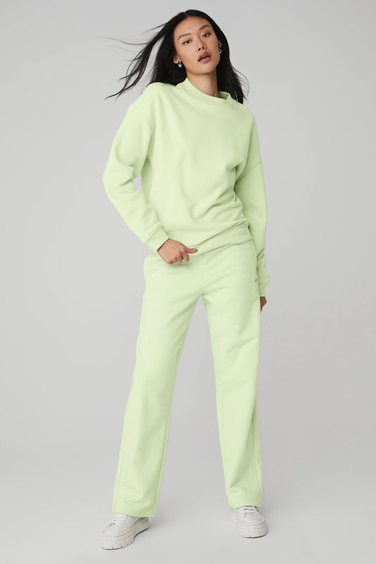 Renown Crew Neck Pullover & Renown Sweatpant Set - Limelight