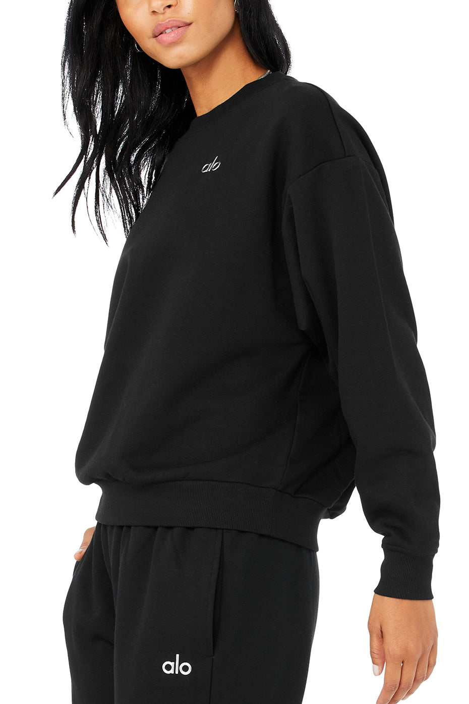 Accolade Crew Neck Pullover & Accolade Straight Leg Sweatpant Set - Black