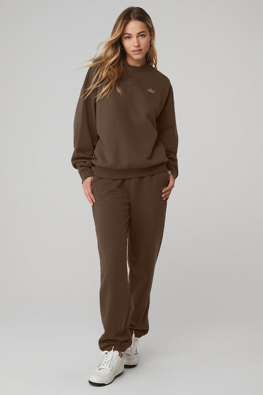 Accolade Crew Neck Pullover & Accolade Sweatpant Set - Espresso