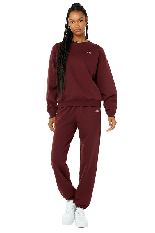 Accolade Crew Neck Pullover & Accolade Sweatpant Set - Cranberry