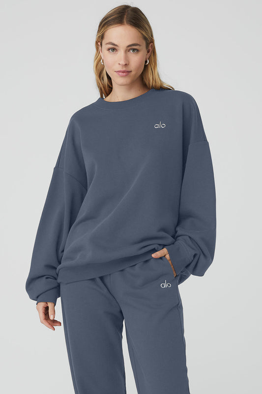 Accolade Crew Neck Pullover - Bluestone