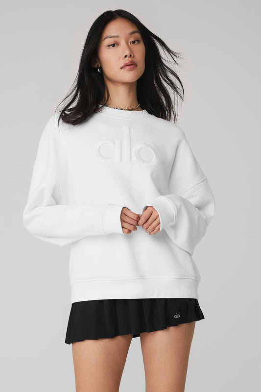 Renown Heavy Weight Emblem Crew Neck Pullover - White