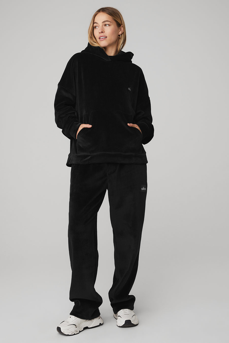 Velour Baller Hoodie & Pant Set - Black