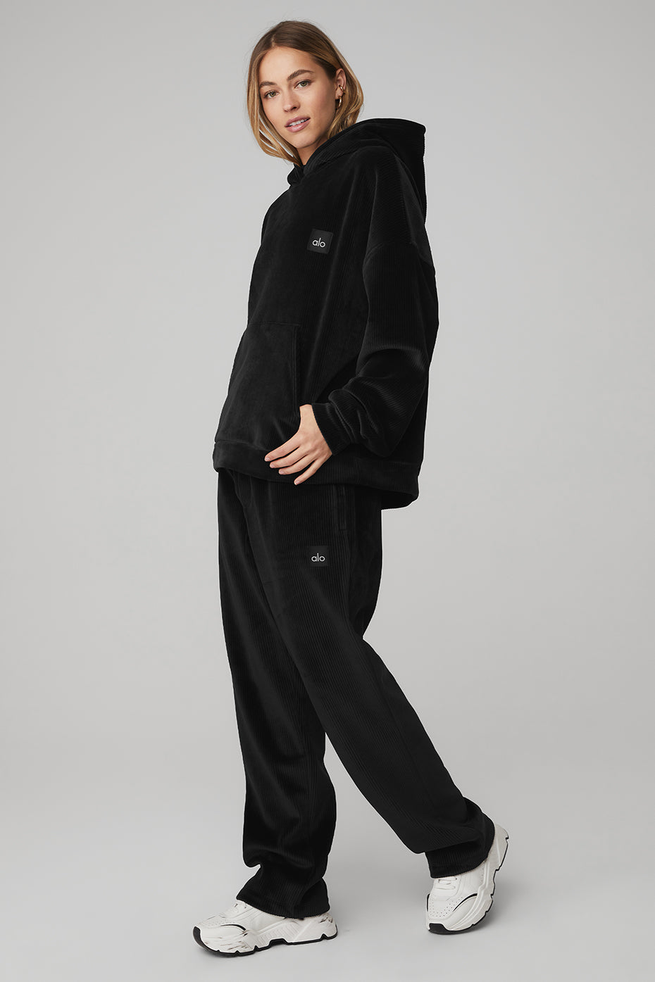 Velour Baller Hoodie & Pant Set - Black