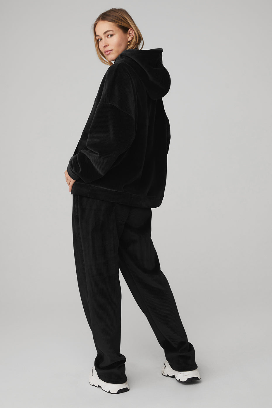Velour Baller Hoodie & Pant Set - Black