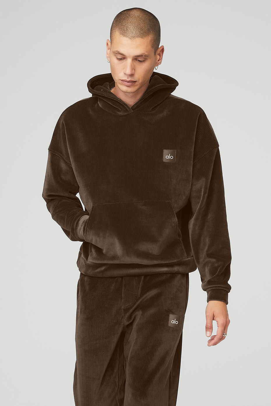 Velour Baller Hoodie - Espresso