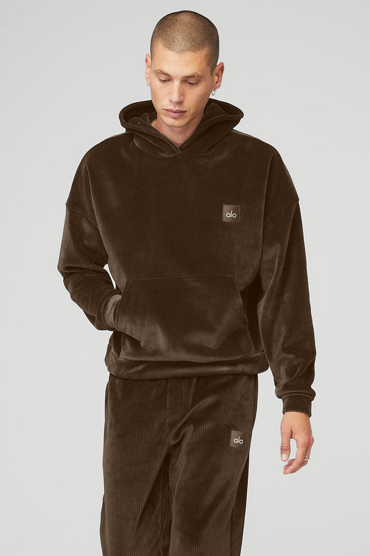 Velour Baller Hoodie - Espresso