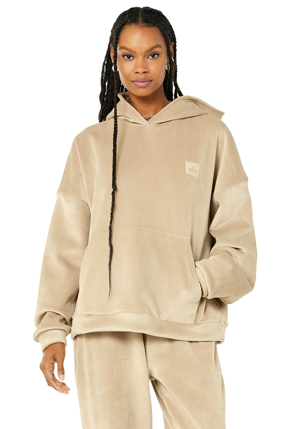 Velour Baller Hoodie - Sand Dune