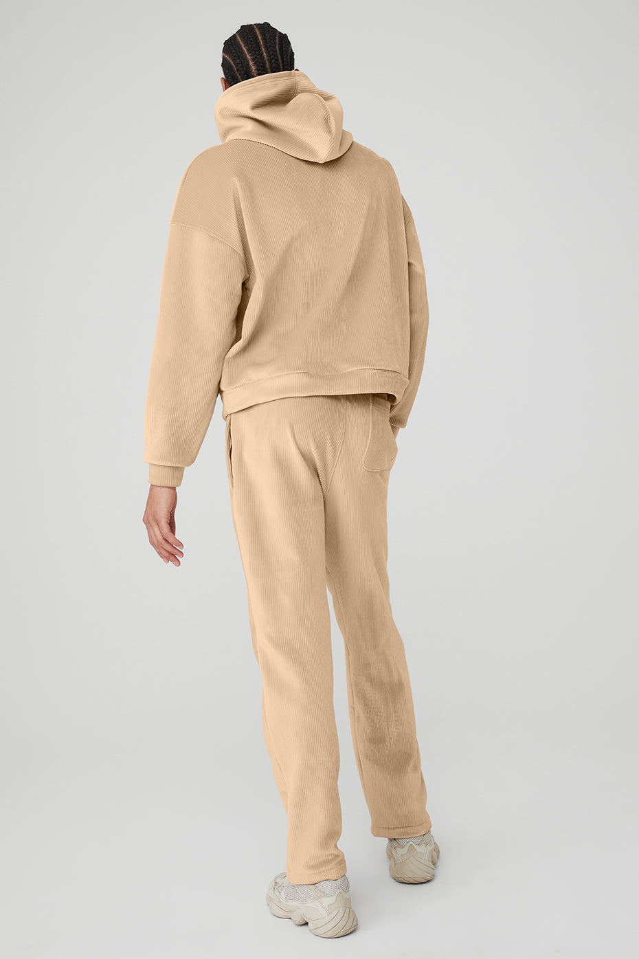 Men's Velour Baller Hoodie & Pant Set - Sand Dune