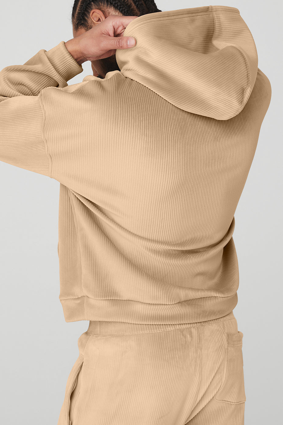 Men's Velour Baller Hoodie & Pant Set - Sand Dune