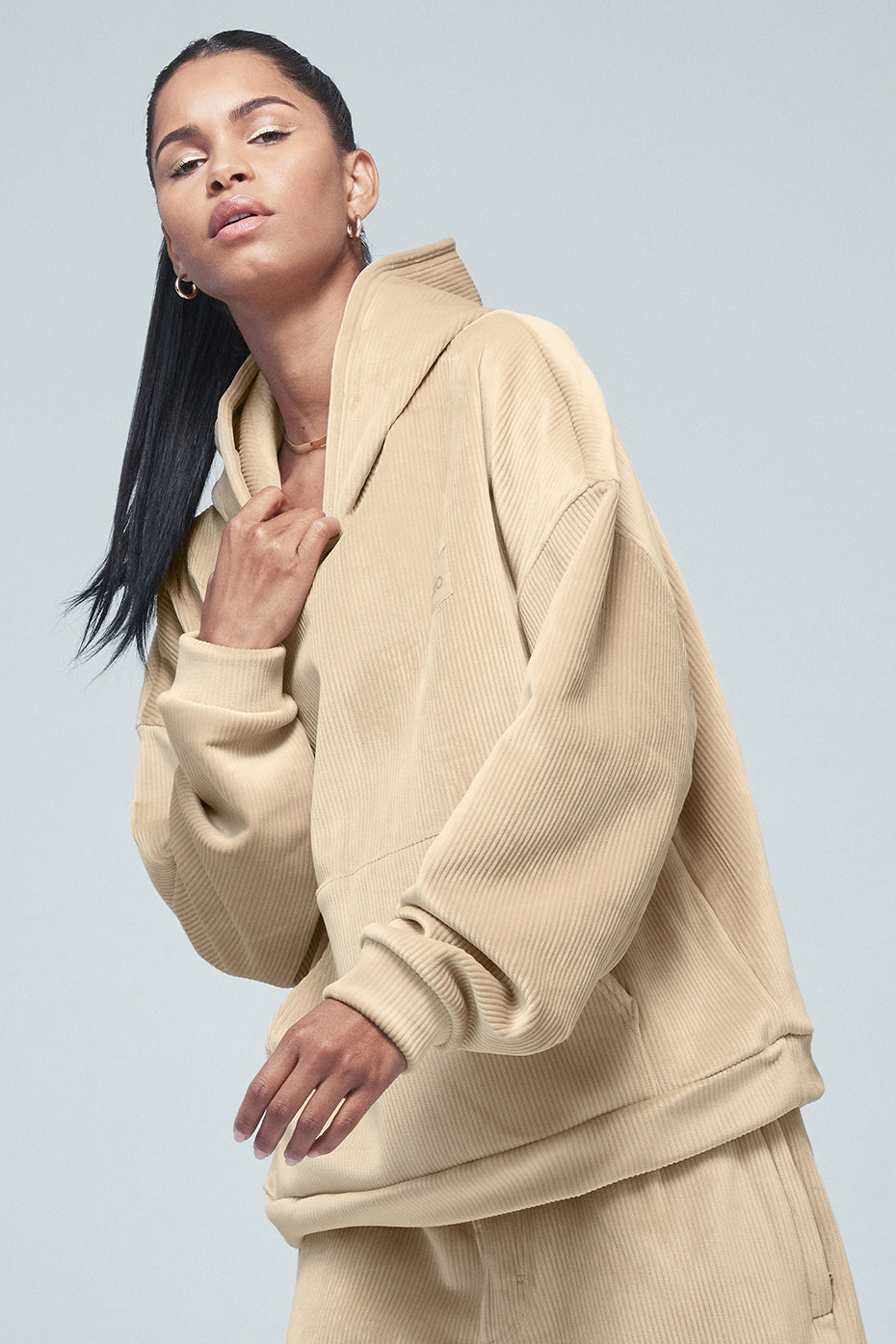 Velour Baller Hoodie - Sand Dune