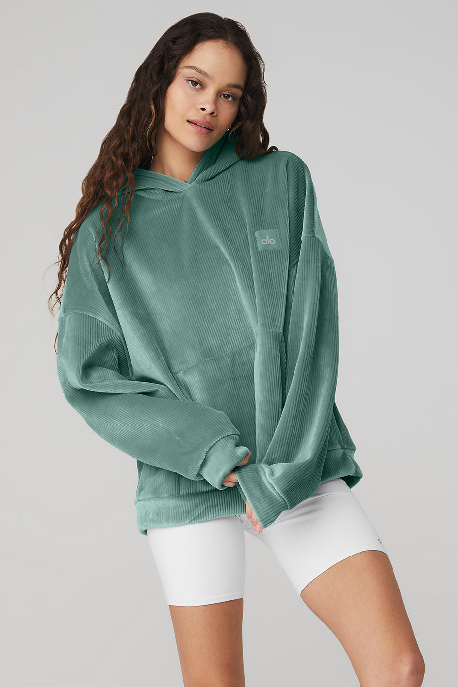 Velour Baller Hoodie - Blue Agave