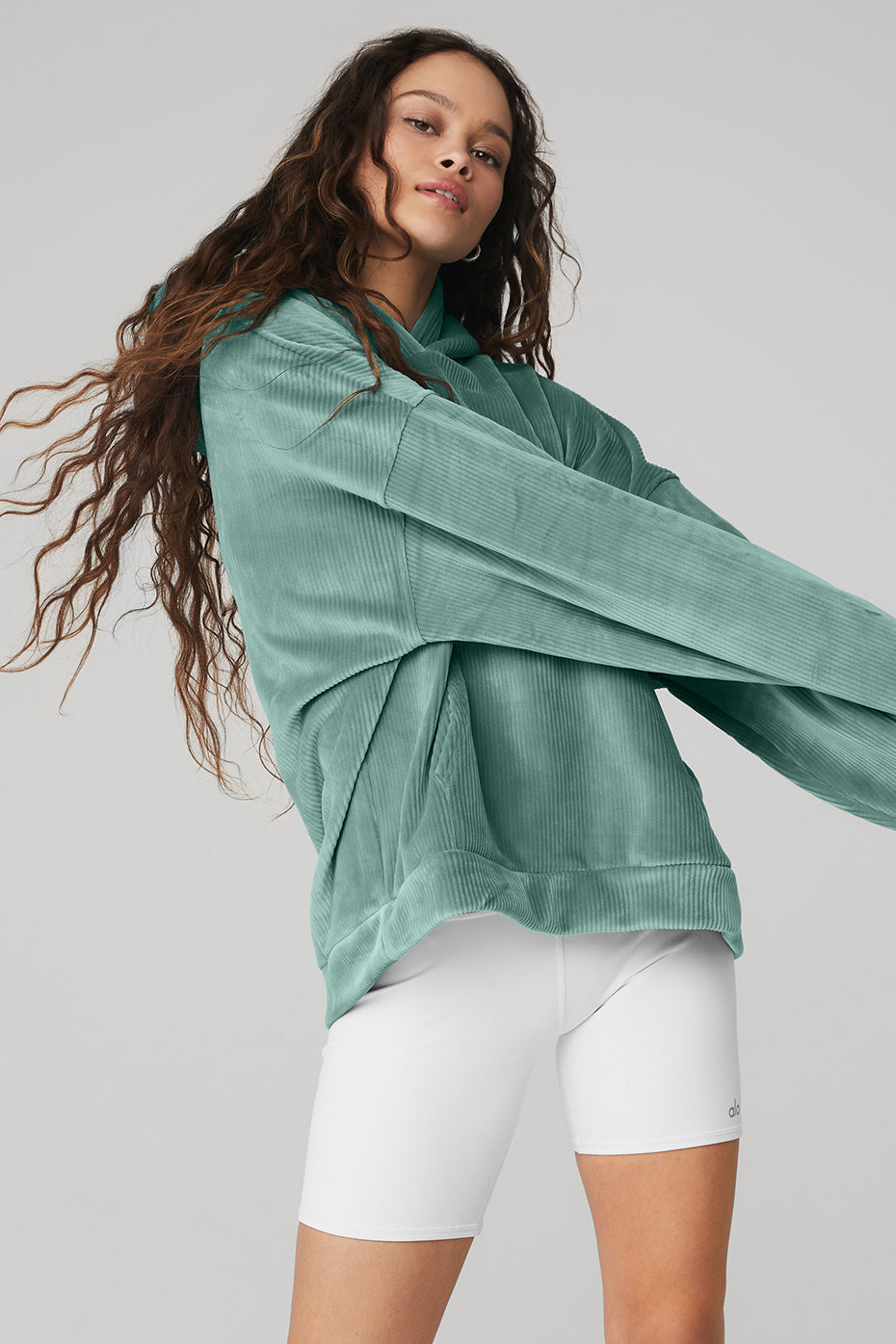 Velour Baller Hoodie - Blue Agave
