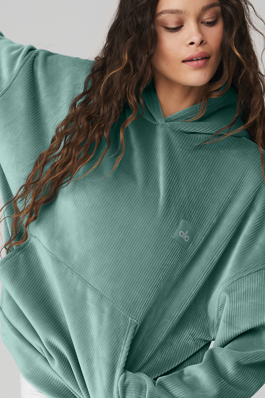 Velour Baller Hoodie - Blue Agave