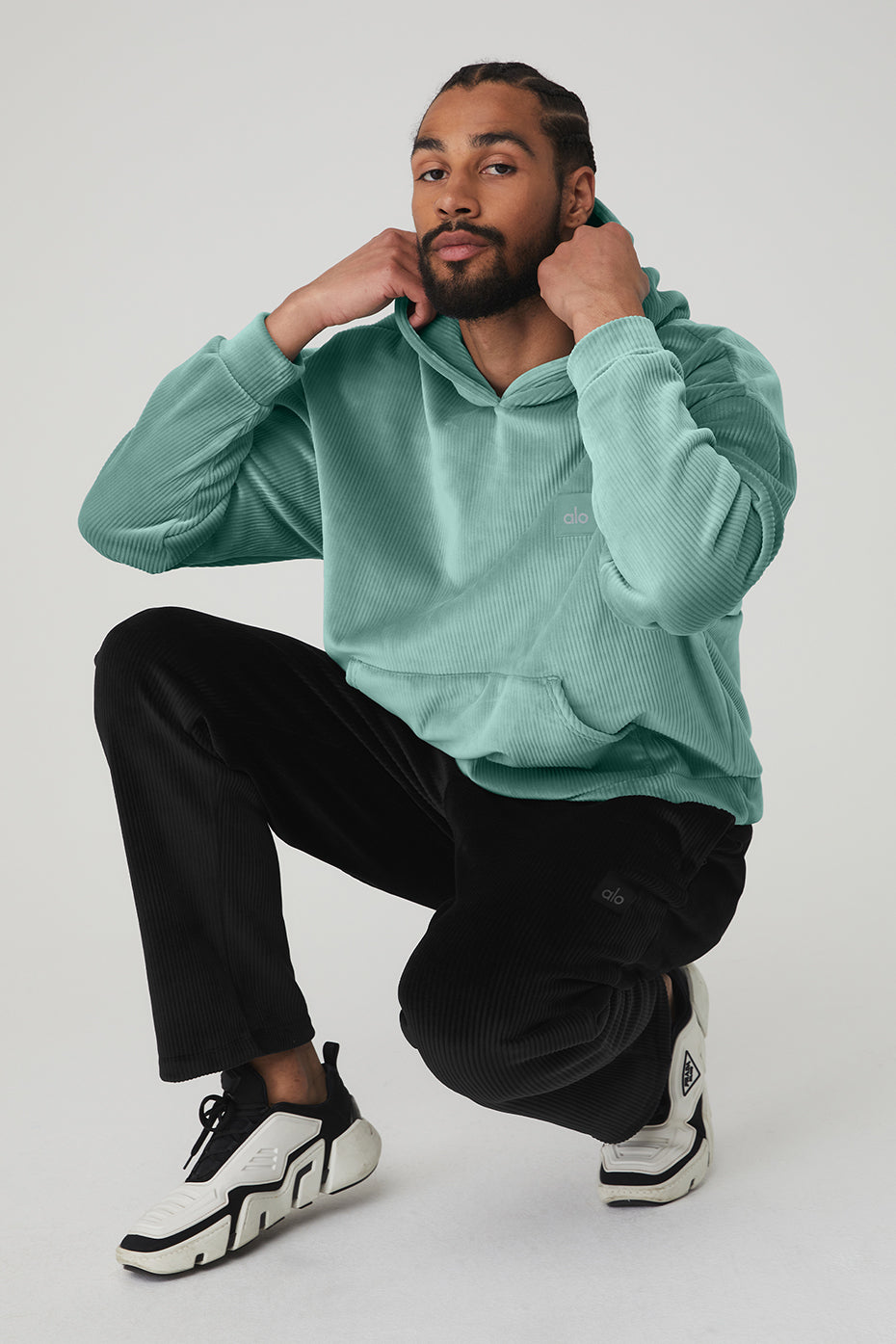 Velour Baller Hoodie - Blue Agave